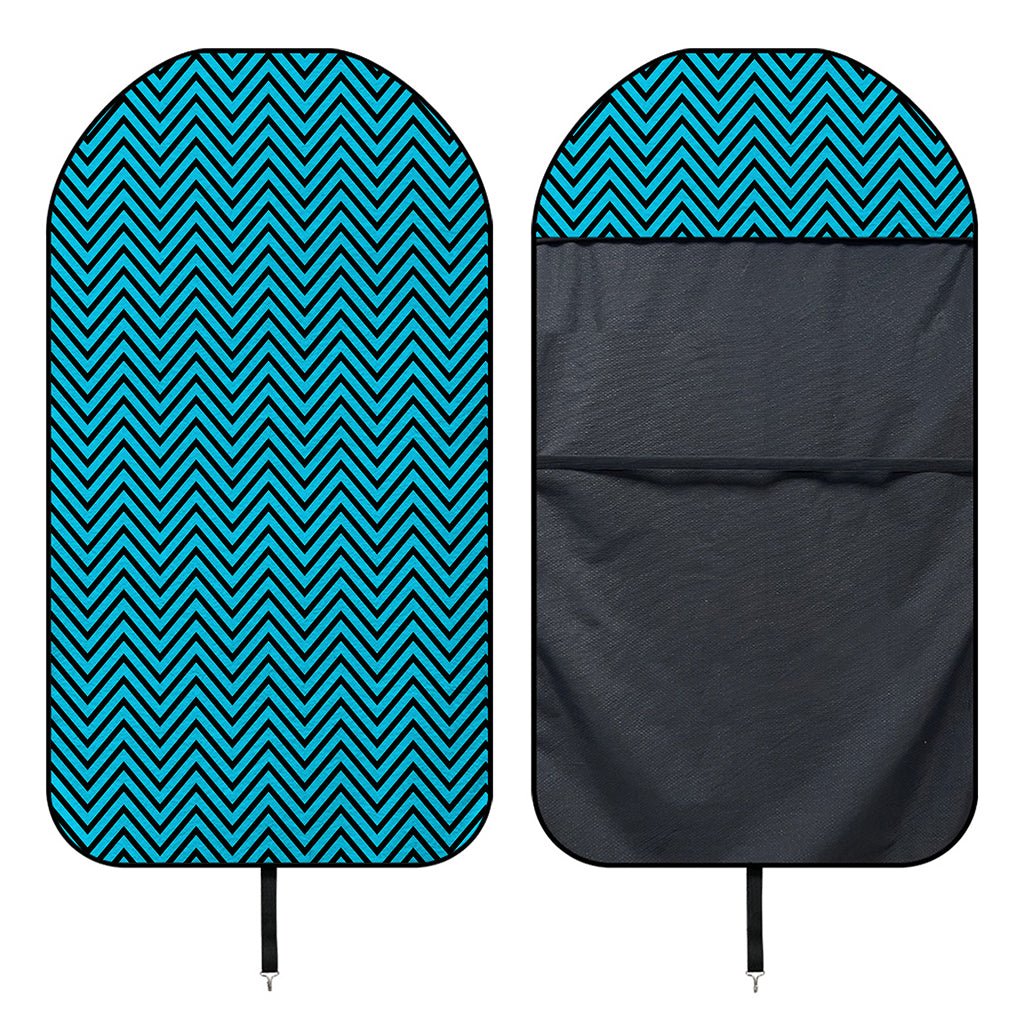 Black And Blue Chevron Pattern Print Waterproof Car Seat Cover