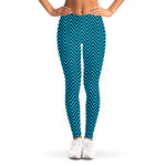 Black And Blue Chevron Pattern Print Women's Leggings