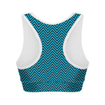 Black And Blue Chevron Pattern Print Women's Sports Bra