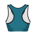 Black And Blue Chevron Pattern Print Women's Sports Bra