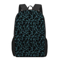 Black And Blue Geometric Mosaic Print 17 Inch Backpack