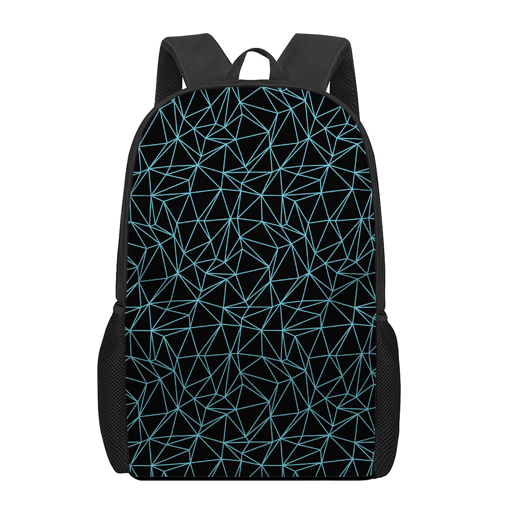 Black And Blue Geometric Mosaic Print 17 Inch Backpack