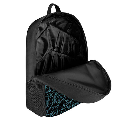 Black And Blue Geometric Mosaic Print 17 Inch Backpack