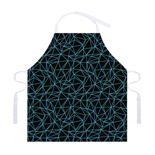 Black And Blue Geometric Mosaic Print Adjustable Apron