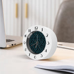 Black And Blue Geometric Mosaic Print Alarm Clock