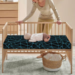 Black And Blue Geometric Mosaic Print Baby Crib Sheet