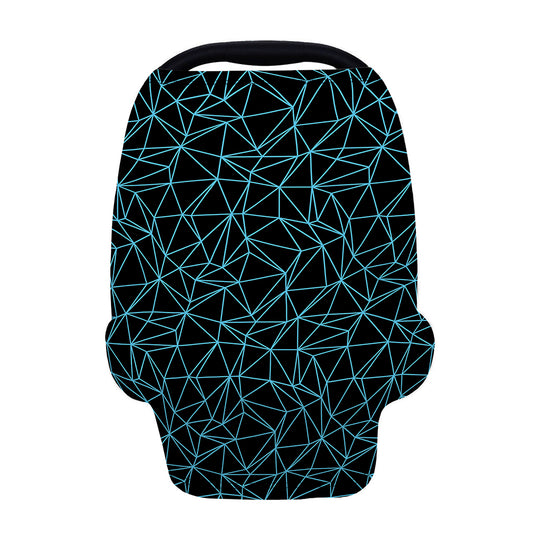 Black And Blue Geometric Mosaic Print Baby Seat Cover