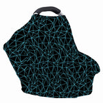 Black And Blue Geometric Mosaic Print Baby Seat Cover