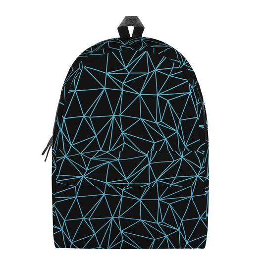 Black And Blue Geometric Mosaic Print Backpack