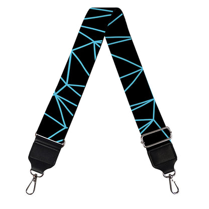Black And Blue Geometric Mosaic Print Bag Strap