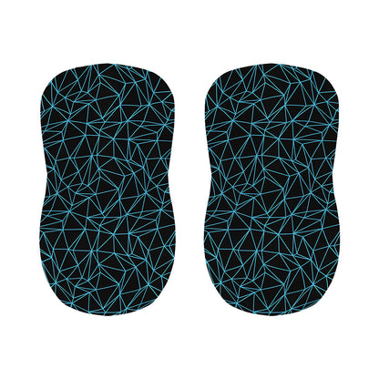 Black And Blue Geometric Mosaic Print Bar Stool Covers