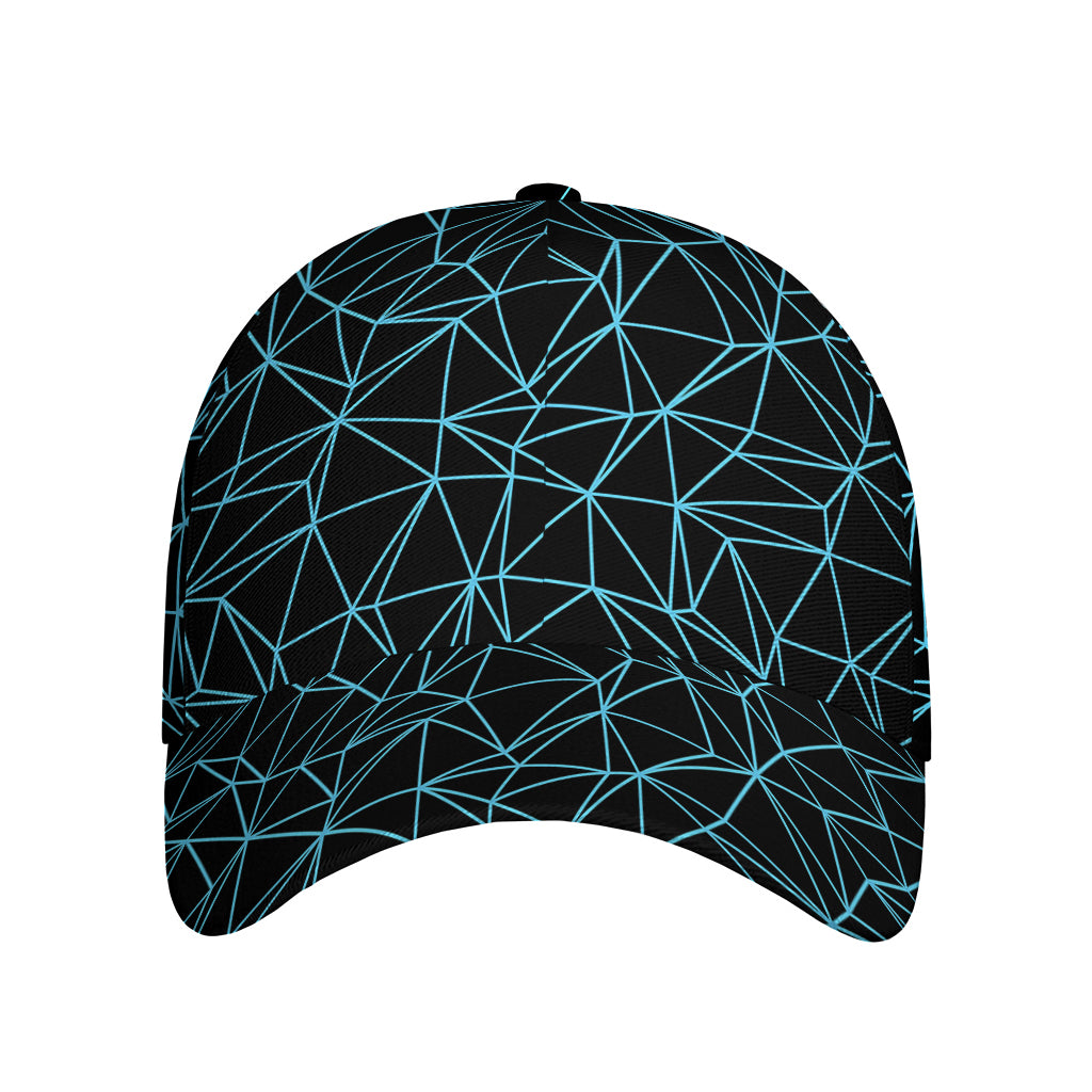 Black And Blue Geometric Mosaic Print Baseball Cap