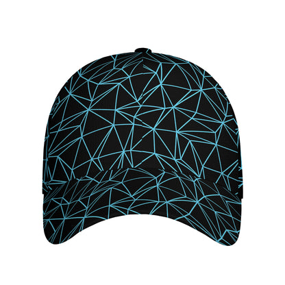Black And Blue Geometric Mosaic Print Baseball Cap