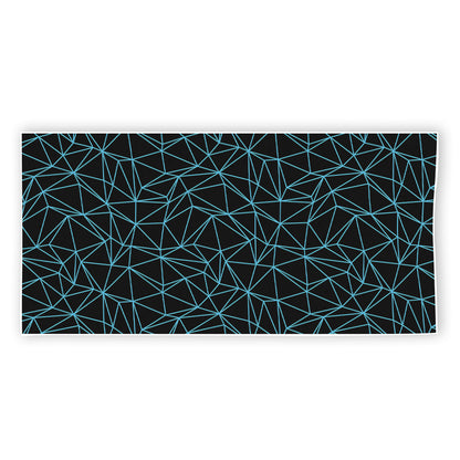 Black And Blue Geometric Mosaic Print Beach Towel