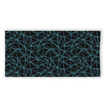 Black And Blue Geometric Mosaic Print Beach Towel