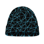 Black And Blue Geometric Mosaic Print Beanie