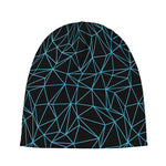 Black And Blue Geometric Mosaic Print Beanie
