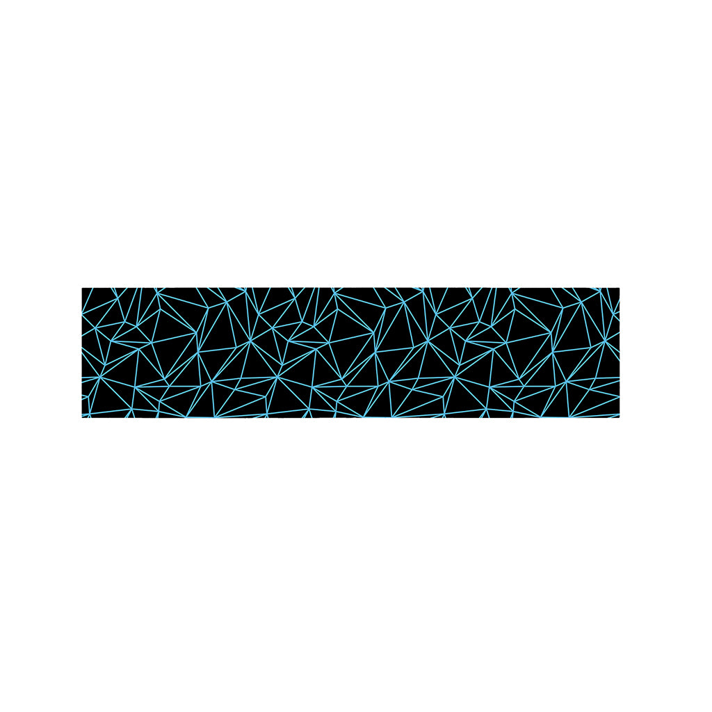 Black And Blue Geometric Mosaic Print Bed Runner