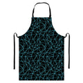 Black And Blue Geometric Mosaic Print Bib Apron With Pocket