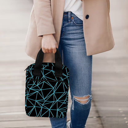 Black And Blue Geometric Mosaic Print Bible Tote Bag