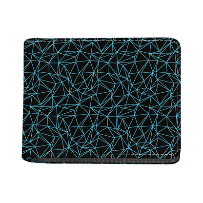 Black And Blue Geometric Mosaic Print Bifold Wallet