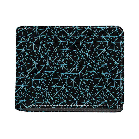 Black And Blue Geometric Mosaic Print Bifold Wallet