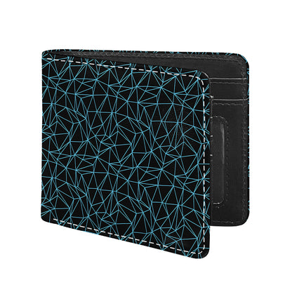 Black And Blue Geometric Mosaic Print Bifold Wallet