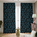 Black And Blue Geometric Mosaic Print Dimout Pencil Pleat Curtains
