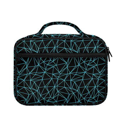 Black And Blue Geometric Mosaic Print Briefcase Bible Bag
