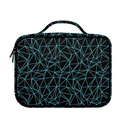 Black And Blue Geometric Mosaic Print Briefcase Bible Bag