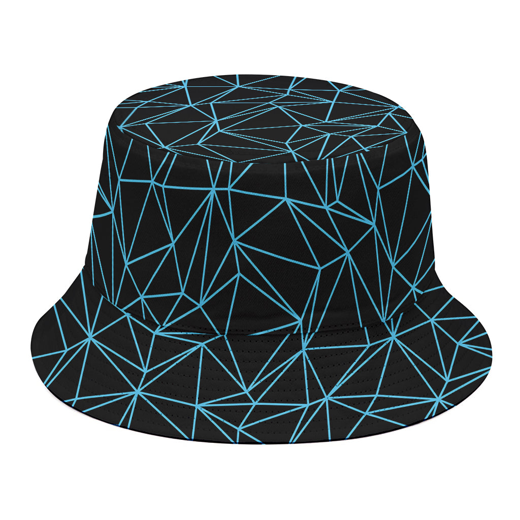 Black And Blue Geometric Mosaic Print Bucket Hat