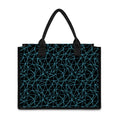 Black And Blue Geometric Mosaic Print Canvas Tote Bag