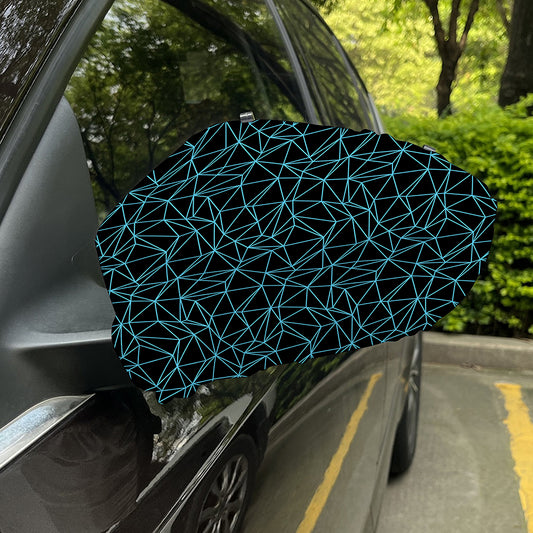 Black And Blue Geometric Mosaic Print Car Side Mirror Covers