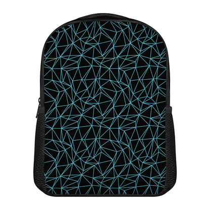 Black And Blue Geometric Mosaic Print Casual Backpack
