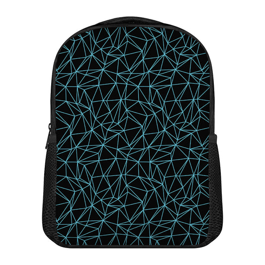Black And Blue Geometric Mosaic Print Casual Backpack
