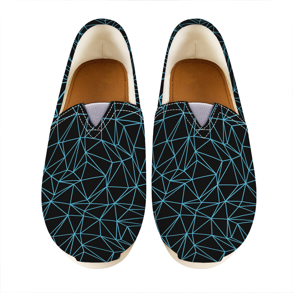 Black And Blue Geometric Mosaic Print Casual Shoes