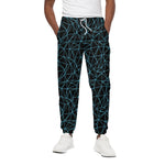 Black And Blue Geometric Mosaic Print Cotton Pants
