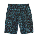 Black And Blue Geometric Mosaic Print Cotton Shorts