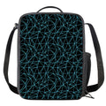 Black And Blue Geometric Mosaic Print Crossbody Lunch Bag