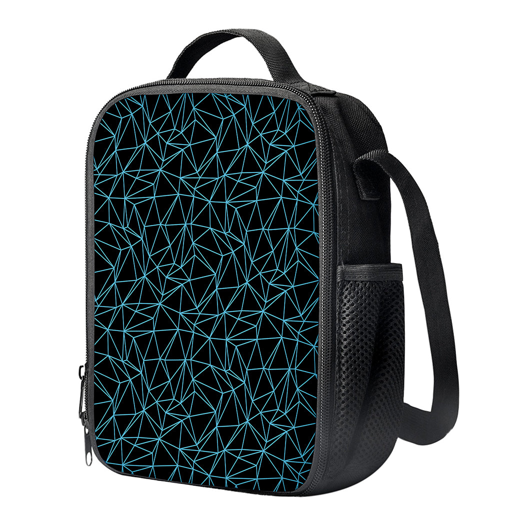 Black And Blue Geometric Mosaic Print Crossbody Lunch Bag