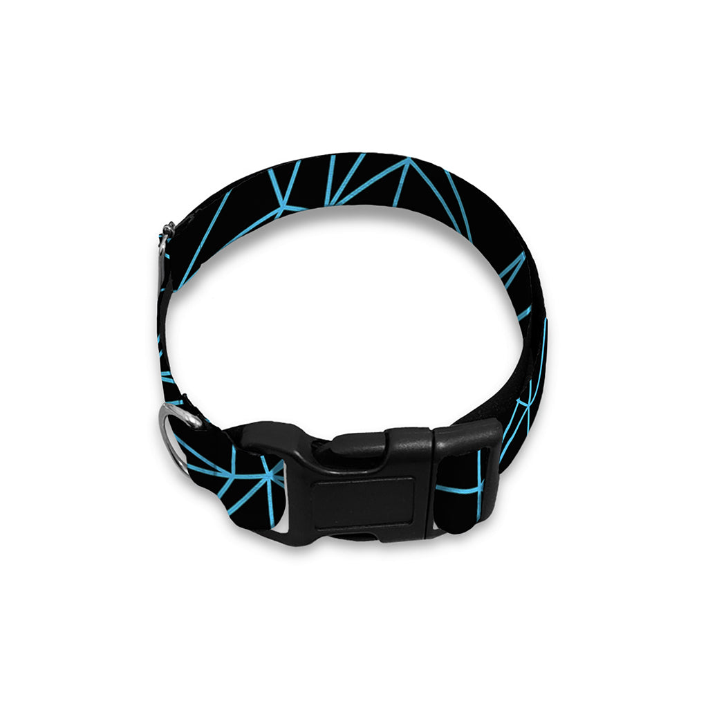 Black And Blue Geometric Mosaic Print Dog Collar