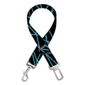 Black And Blue Geometric Mosaic Print Dog Seat Belt