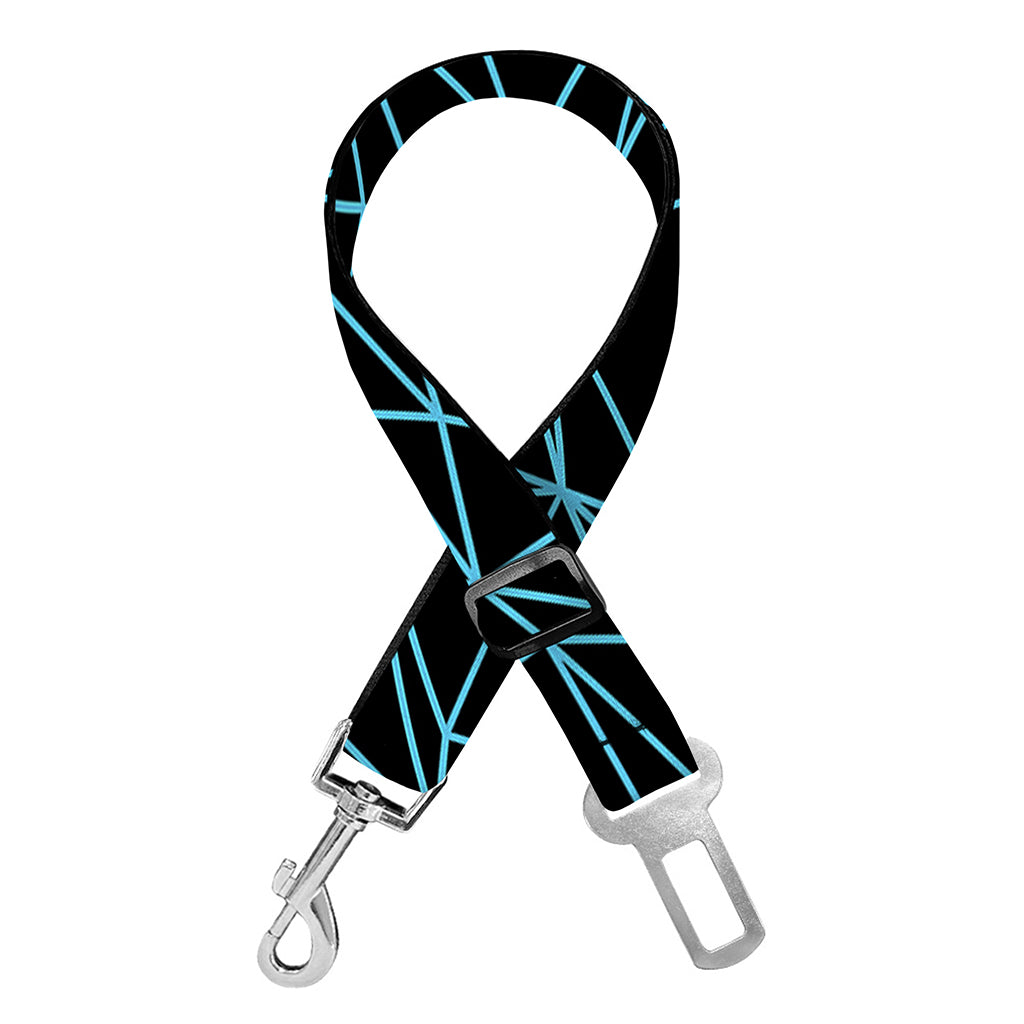 Black And Blue Geometric Mosaic Print Dog Seat Belt