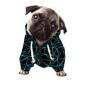 Black And Blue Geometric Mosaic Print Dog Zip Up Hoodie
