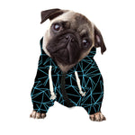 Black And Blue Geometric Mosaic Print Dog Zip Up Hoodie