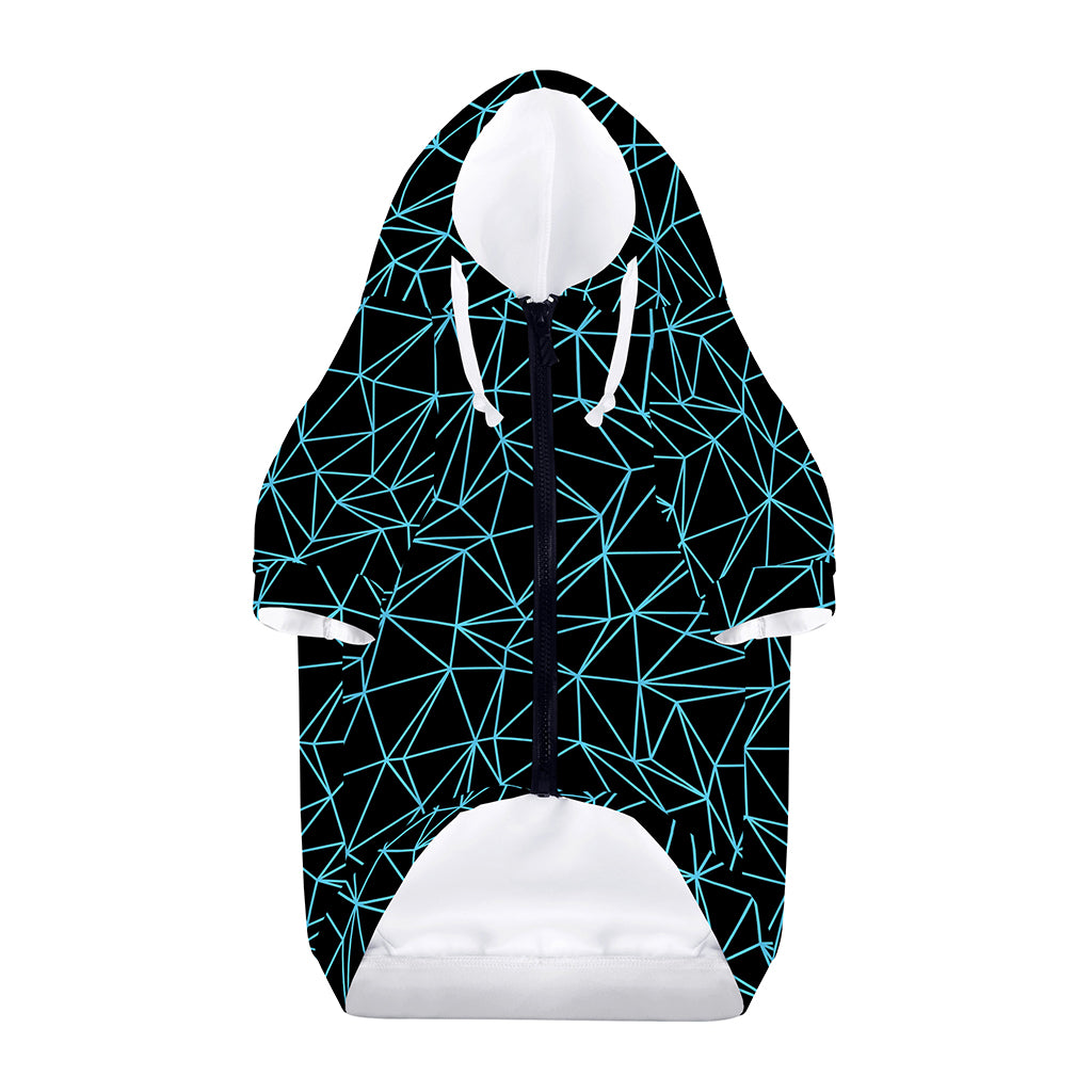 Black And Blue Geometric Mosaic Print Dog Zip Up Hoodie