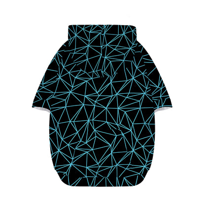 Black And Blue Geometric Mosaic Print Dog Zip Up Hoodie