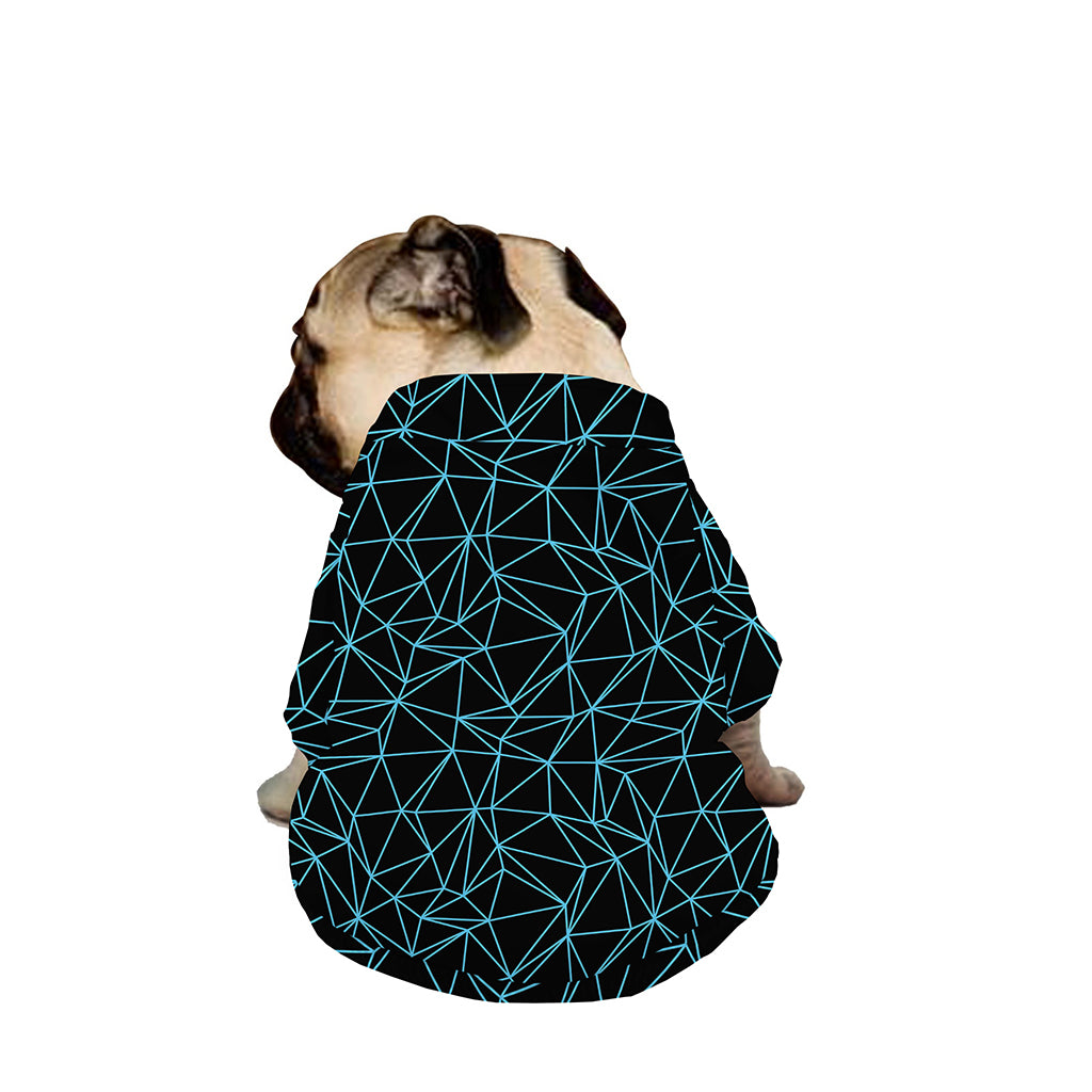 Black And Blue Geometric Mosaic Print Dog Zip Up Jacket