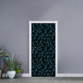 Black And Blue Geometric Mosaic Print Door Sticker