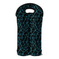 Black And Blue Geometric Mosaic Print Double Neoprene Wine Tote
